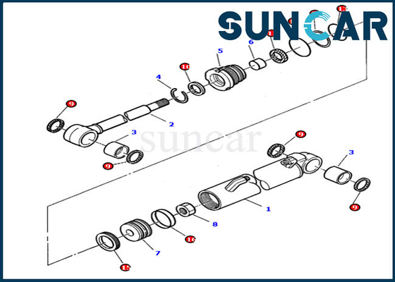 878000381 corredo di sigillamento dell'oscillazione dell'asta del corredo PC05-7 PC07-2 KOMATSU di Inner Repair Gasket dell'escavatore
