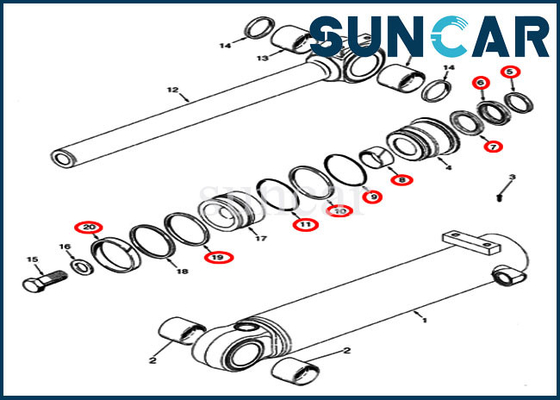 87495411 corredo del cilindro della sostituzione di servizio della cassa del cariC.A.Tore di Kit For 721E 721F 721G della guarnizione di riparazione di inclinazione del secchio