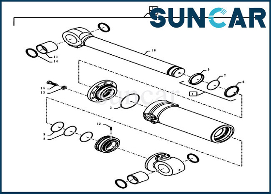 84282953 modello Case Service Kit di Kit Wheel Loaders 921G 1021G 1021F della guarnizione del cilindro di inclinazione