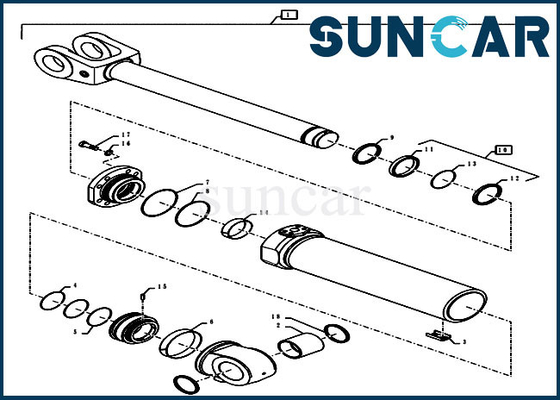 Caso di Kit For Model 921G 1021G 1121F 1121G di riparazione della guarnizione del cilindro dell'ascensore del corredo 47773169 di servizio del cariC.A.Tore