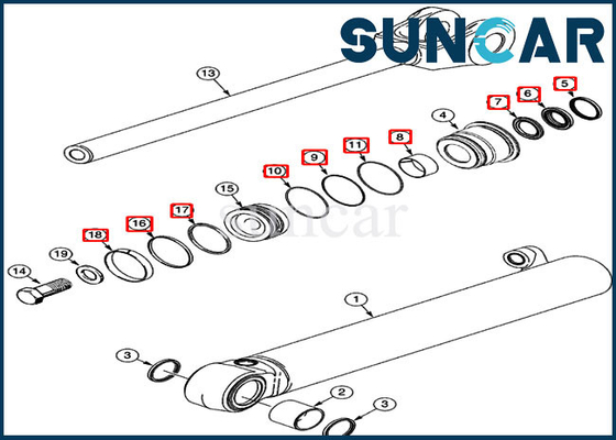corredi di riparazione idraulici del cariC.A.Tore di Kit Heavy Equipment 521D 521F 521E della guarnizione del cilindro dell'ascensore di caso 360979A1