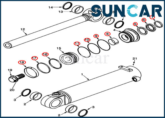 Cilindro di inclinazione della CASSA del corredo della guarnizione di 87434291 secchio che sigilla il cariC.A.Tore della ruota di Kit Fits 521D 521F 621D 621G