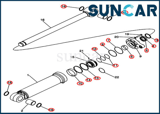 CariC.A.Tore idraulico della ruota di Kit For Case Model 921F della guarnizione di riparazione del cilindro di inclinazione del corredo 84327732 della guarnizione