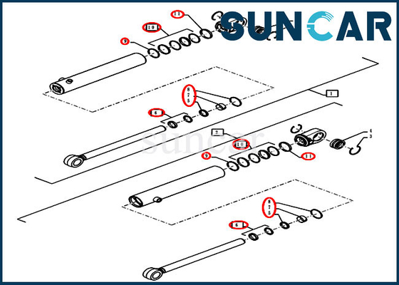 Un caso 921G 1021G1121G di 84572474 di direzione del cilindro di servizio misure di Kit Loader Seal Repair Kit