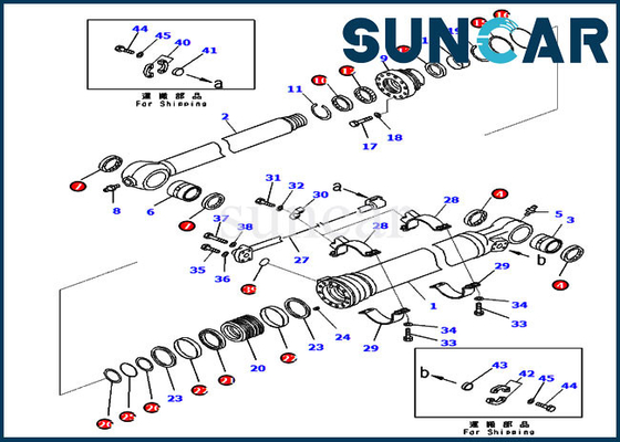 721-98-00710 parti di servizio idraulico di Kit Bucket Cylinder For KOMATSU PC210-11 PC228USLC-11 della guarnizione