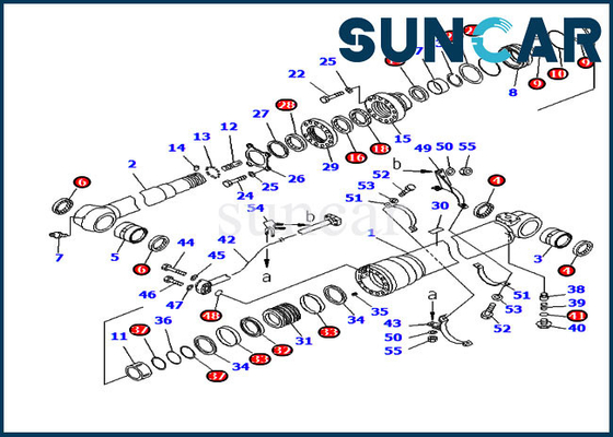 PC200-8 Parti di ricambio 707-99-50730 Kit di riparazione della guarnizione del cilindro del braccio Komatsu Kit di tenuta dell'escavatore