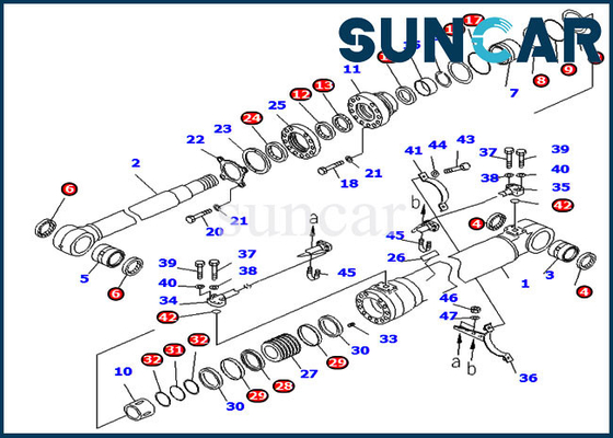 Kit di assistenza per la sostituzione del braccio 707-99-46410 Kit di riparazione Cilindro idraulico Komatsu PC200-8 7079946410
