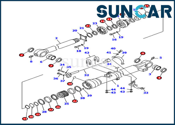 707-99-38750 7079938750 Kit guarnizioni per riparazione benna PC200-8 Kit guarnizioni cilindro escavatore Komatsu