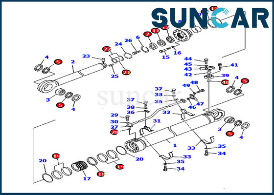 707-99-85350 7079985350 Kit di servizio del cilindro del braccio per la retroescalatrice Komatsu PC2000-8
