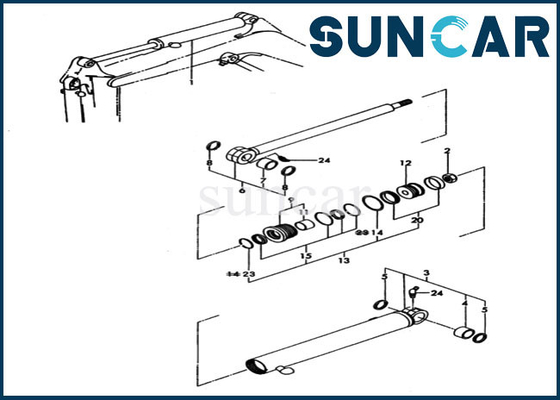 Cilindro del braccio di Seal Kit YM172173-72900 dell'escavatore che sigilla le parti interne di Kit For PC20FR-2 KOMATSU