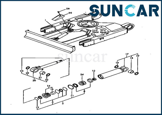 Parte e copertura interne di Kit Hydraulic Cylinder Fits Excavator della guarnizione della lama di PC20FR-2 KOMATSU YM172168-72010