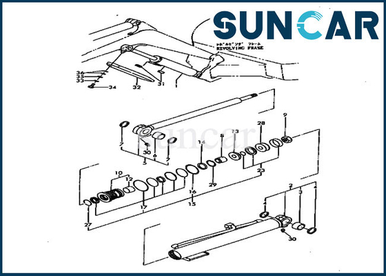 Corredo della guarnizione del cilindro della sostituzione di Boom Service Kit YM172173-72870 PC20FR-2 KOMATSU dell'escavatore