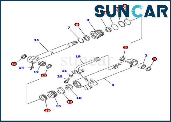 707-98-12280 7079812280 parti interne di Kit For PC20MR-1 PC20R-8 KOMATSU di riparazione della guarnizione del cilindro del secchio