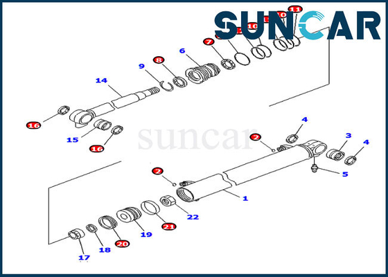 L'escavatore Seal Kit 707-98-14780 PC20MR-2 PC26MR-3 KOMATSU romba servizio Kit Hydraulic Cylinder 7079814780