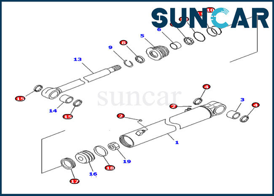 707-98-14790 corredi della sostituzione di Kit For Komatsu PC20MR-2 PC26MR-3 della guarnizione del cilindro dell'oscillazione dell'asta