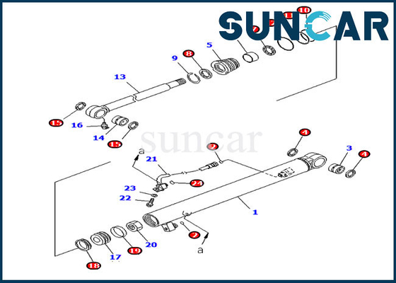 707-98-04670 corredo di sigillamento di KOMATSU PC20MR-2 PC20MR-2-A del corredo di riparazione della guarnizione del cilindro del secchio 7079804670