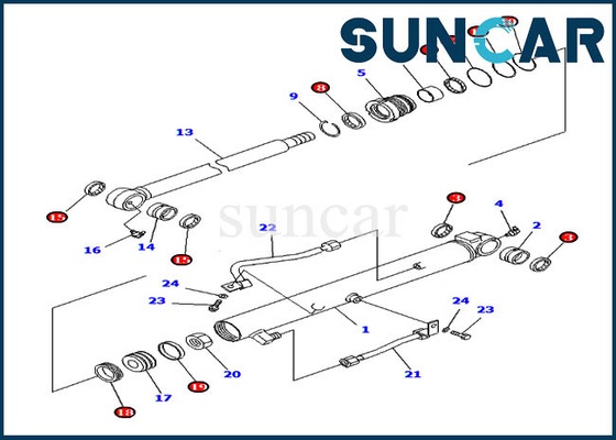 707-98-14830 guarnizione Kit For Komatsu Inner Parts PC20R-8 PC38UU-3 del cilindro di 7079814830 secchi