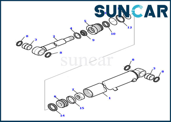 878000516 escavatore Sealing Kit di Kit Model PC20R-8 KOMATSU della guarnizione di riparazione del cilindro del braccio dell'asta