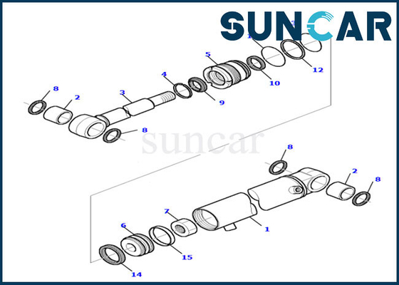 Riparazione Kit Excavator Service Kit della guarnizione del cilindro dell'oscillazione dell'asta di KOMATSU PC20R-8 878000517