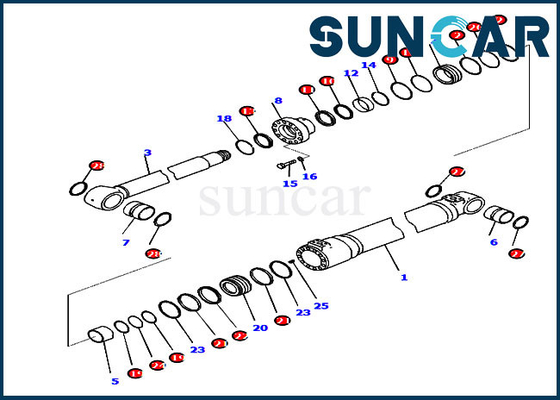 721-98-00850 macchina standard di Kit Hydraulic Cylinder For Komatsu PC210LCI-10 PC230NHD-11 UE della guarnizione