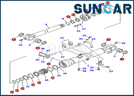 707-99-45040 secchio che sigilla le parti interne del cilindro di Kit Repair Kits For Komatsu PC228USLC-8 PC210LC-8K