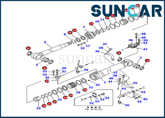 Riparazione Kit Hydraulic Cylinder dell'ascensore dell'asta 707-99-46390 per l'attrezzatura pesante di KOMATSU PC210LC-8K PC210NLC-8K
