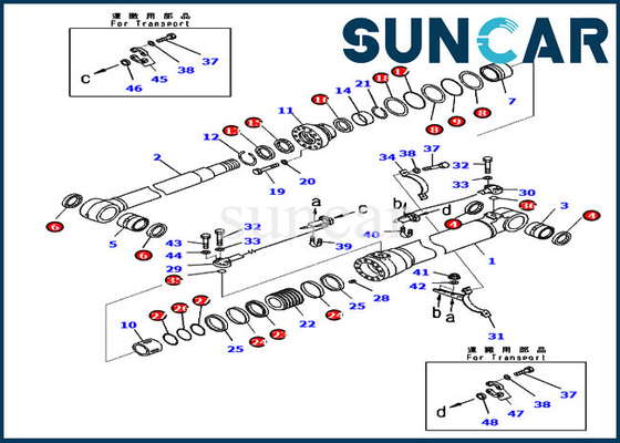 707-99-48740 7079948740 foro idraulico del cilindro 90MM Rod 130MM di Kit Fits Komatsu PC210LC-10 di riparazione della guarnizione