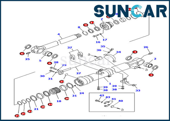 Corredo 7079947040 della sostituzione del cilindro del corredo 707-99-47040 PC210LC-8K di sigillamento del secchio di KOMATSU