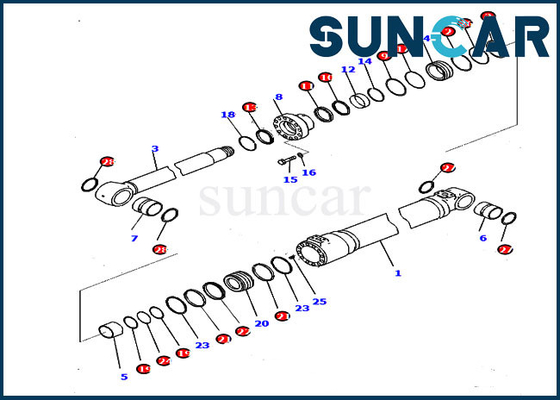 707-99-47070 escavatore Repair Parts di Kit Fits Komatsu HB215LC-2 PC210LCI-10 di servizio del cilindro dell'asta