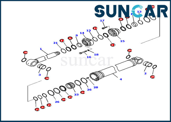 721-98-02460 attrezzatura pesante di Kit Hydraulic Cylinder Fits For PC210LCI-11 KOMATSU di servizio dell'asta