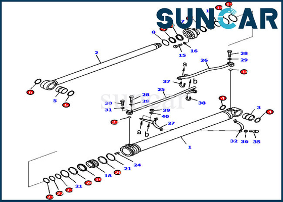 721-98-02310 corredi del cilindro del corredo di riparazione della guarnizione dell'asta ISO9001 PC210LCI-11 PC238USLC-11 KOMATSU