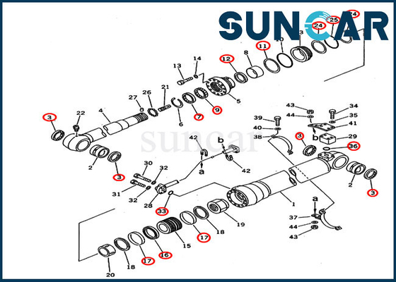 707-99-58200 guarnizione Kit For Custom Spec di riparazione del cilindro di 7079958200 braccia. Modelli PC220-5C PC220LC-5C KOMATSU