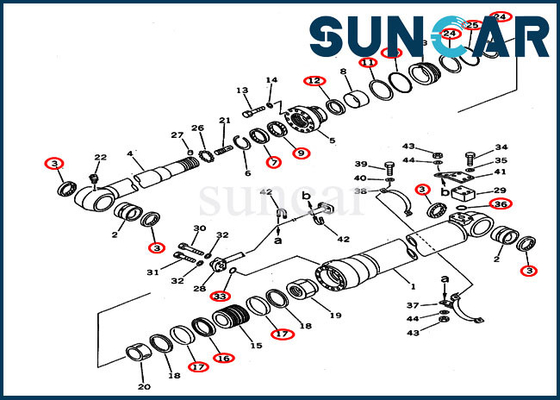 707-99-58350 escavatore Arm Cylinder di Kit Replacement Service Kit For PC220-6Z PC230LC-6 KOMATSU della guarnizione