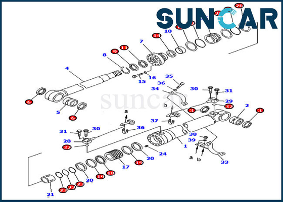 707-99-58310 corredi di riparazione del cilindro idraulico del corredo PC220-6 PC250-6 7079958310 KOMATSU di sigillamento dell'ascensore dell'asta