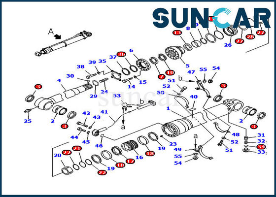 Versione d'oltremare KOMATSU di Kit For PC220-7 della guarnizione di riparazione del braccio di Service Kit 707-99-59381 dell'escavatore