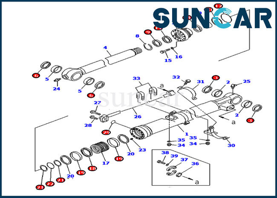 707-99-58060 corredi del cilindro di Kit For Overseas Version PC220LC-7 PC270-7 KOMATSU di riparazione della guarnizione del secchio