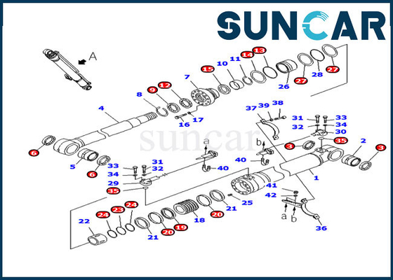 Corredi di riparazione idraulici della guarnizione del cilindro dell'asta del corredo 707-98-47730 di servizio di PC220-8 PC220LC-8 KOMATSU