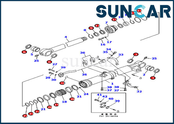 707-98-47720 corredi idraulici del cilindro di Kit Fits Komatsu PC220-8 PC270-8 PC240LC-8 della guarnizione di riparazione del secchio