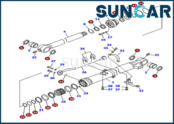 Guarnizione Kit For del secchio 707-99-59020 7079959020 corredi di servizio del cilindro di PC220-8 PC240NLC-8K KOMATSU