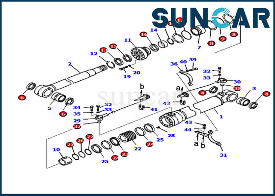 707-99-48731 corredo della sostituzione del cilindro idraulico del corredo PC220LC-8M0 PC220-8M0 di sigillamento di KOMATSU