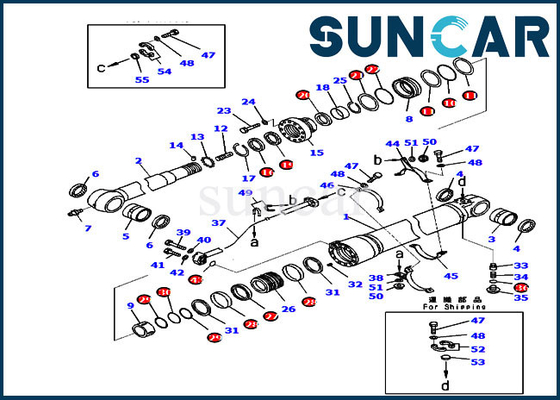 Escavatore Service Kit del corredo 7079959430 della guarnizione del cilindro del braccio di PC220-8M0 PC240LC-10 707-99-59430 KOMATSU