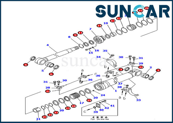 707-00-50620 servizio Kit Boom Cylinder Seal Kit per l'escavatore PC220LC-7L PC240LC-7K di KOMATSU