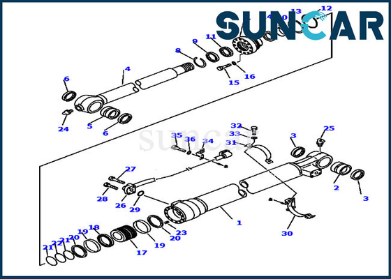 707-98-47670 secchio del cilindro idraulico di Kit Fits PC220LC-6LE PC250LC-6LE KOMATSU di riparazione della guarnizione