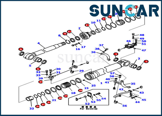 Corredo 707-99-50680 7079950680 della guarnizione dell'asta per i corredi di riparazione standard del cilindro della macchina PC240-8K KOMATSU