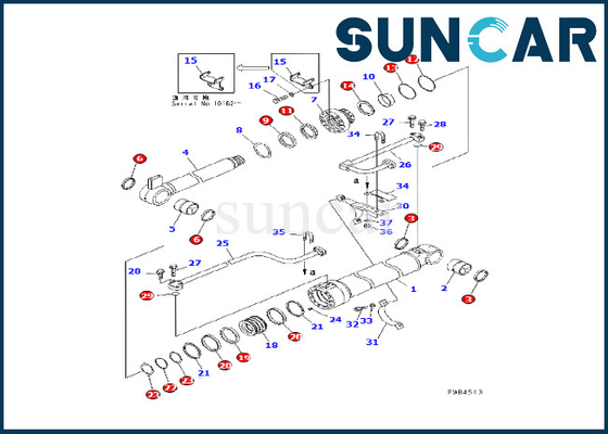 KOMATSU 707-98-46220 misure del corredo di sigillamento del cilindro dell'asta per l'escavatore di PC228USLC-1 PC228USLC-2