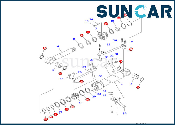 Guarnizione Kit Hydraulic Replacement Kits del cilindro dell'asta di PC228USLC-3S PC228US-3-AA KOMATSU 707-99-47780