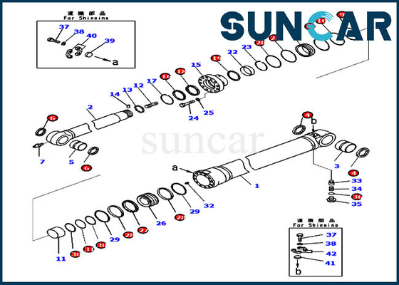 721-98-00420 parti interne di Kit Cylinder Seal Kit For PC290LC-11 PC290LC-8 KOMATSU di servizio del braccio