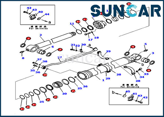 Escavatore Cylinder Sealing Kit del corredo 7219800440 della guarnizione del secchio di PC290LC-11 PC290LL-11 721-98-00440 KOMATSU