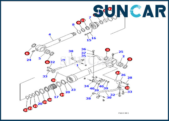 707-98-14580 guarnizione Kit Komatsu Fits PC22MR-3 PC26MR-3 PC20MR-3 della sostituzione del cilindro dell'asta