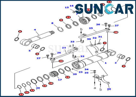 707-99-46140 corredo della guarnizione del cilindro dell'asta 7079946140 PC228USLC-3 per la versione d'oltremare di KomatsuExcavator